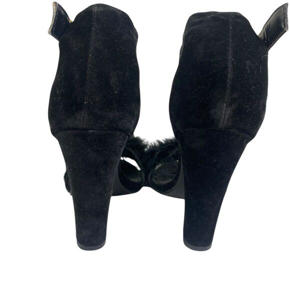 Shoe Republic LA Black Feathered Stiletto Heels sz 7 - Picture 5 of 8